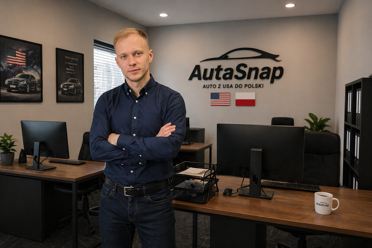 Zespół Autasnap w biurze — ludzie którzy sprowadzali auta najpierw dla siebie